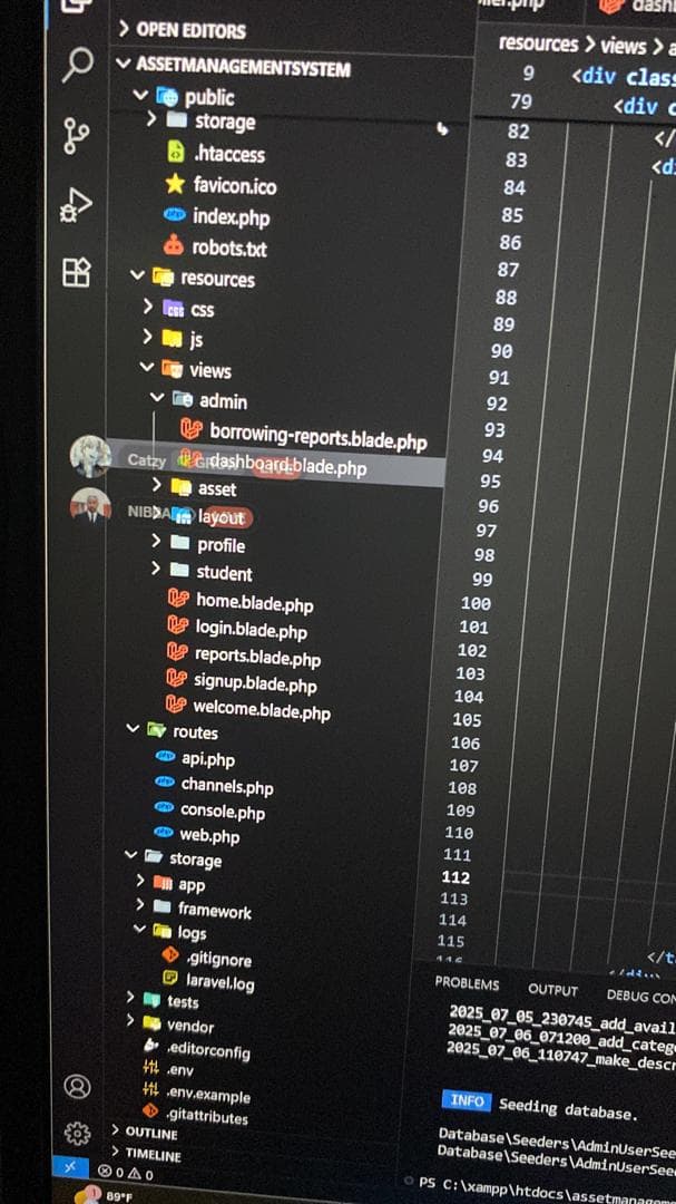 Project file tree in the editor